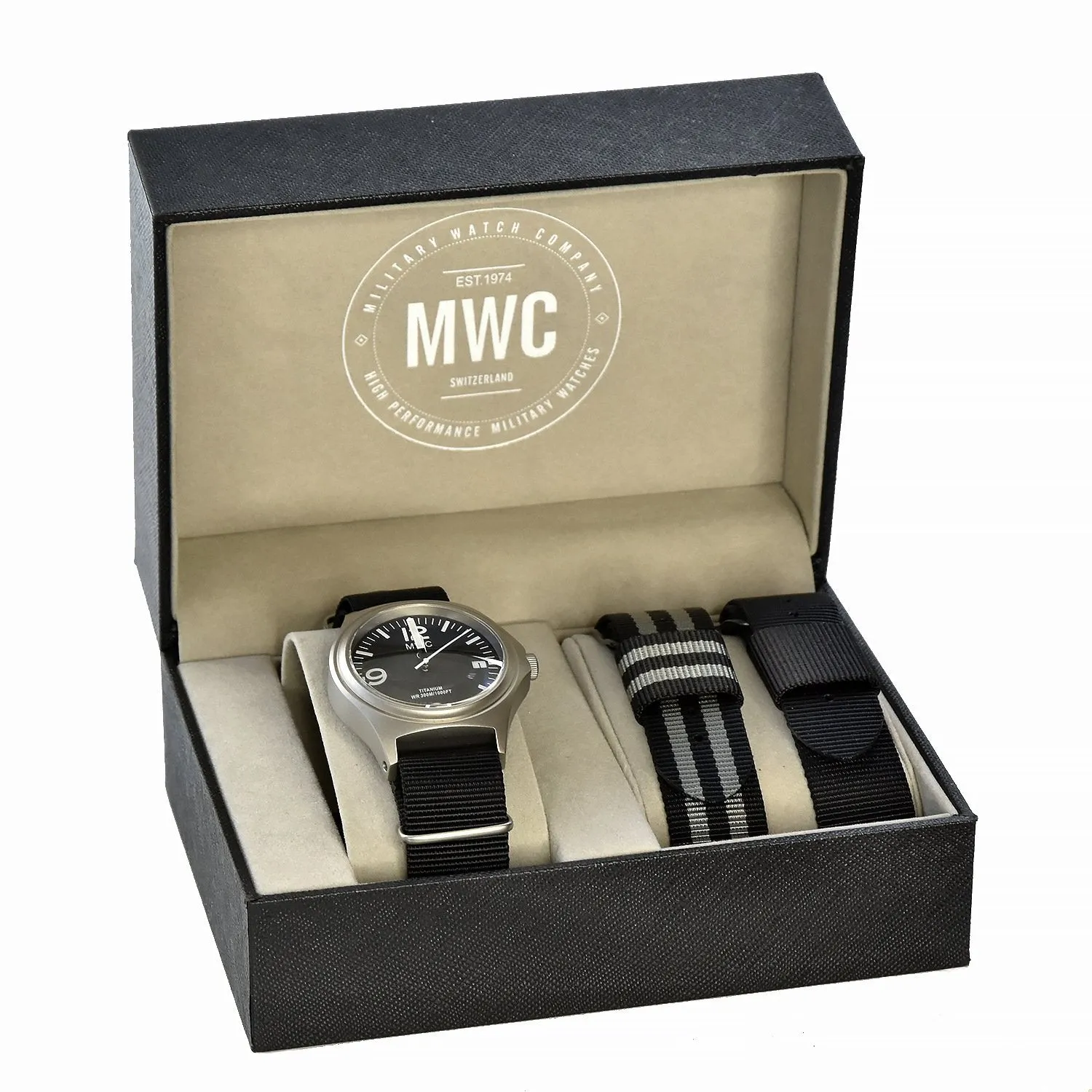 MWC Titanium Military Watch, 300m Water Resistant, 10 Year Battery Life, Luminova and Sapphire Crystal