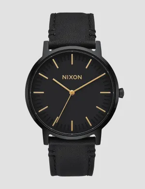 Nixon Porter Leather Watch - Black