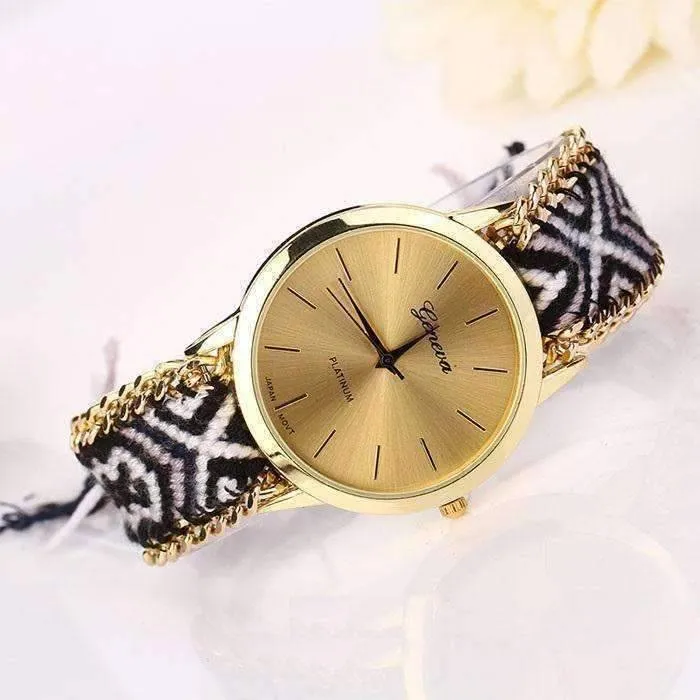 Offbeat Hand Woven Watch in 13 Colorful Patterns for Woman