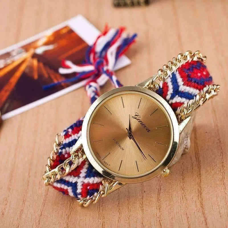 Offbeat Hand Woven Watch in 13 Colorful Patterns for Woman