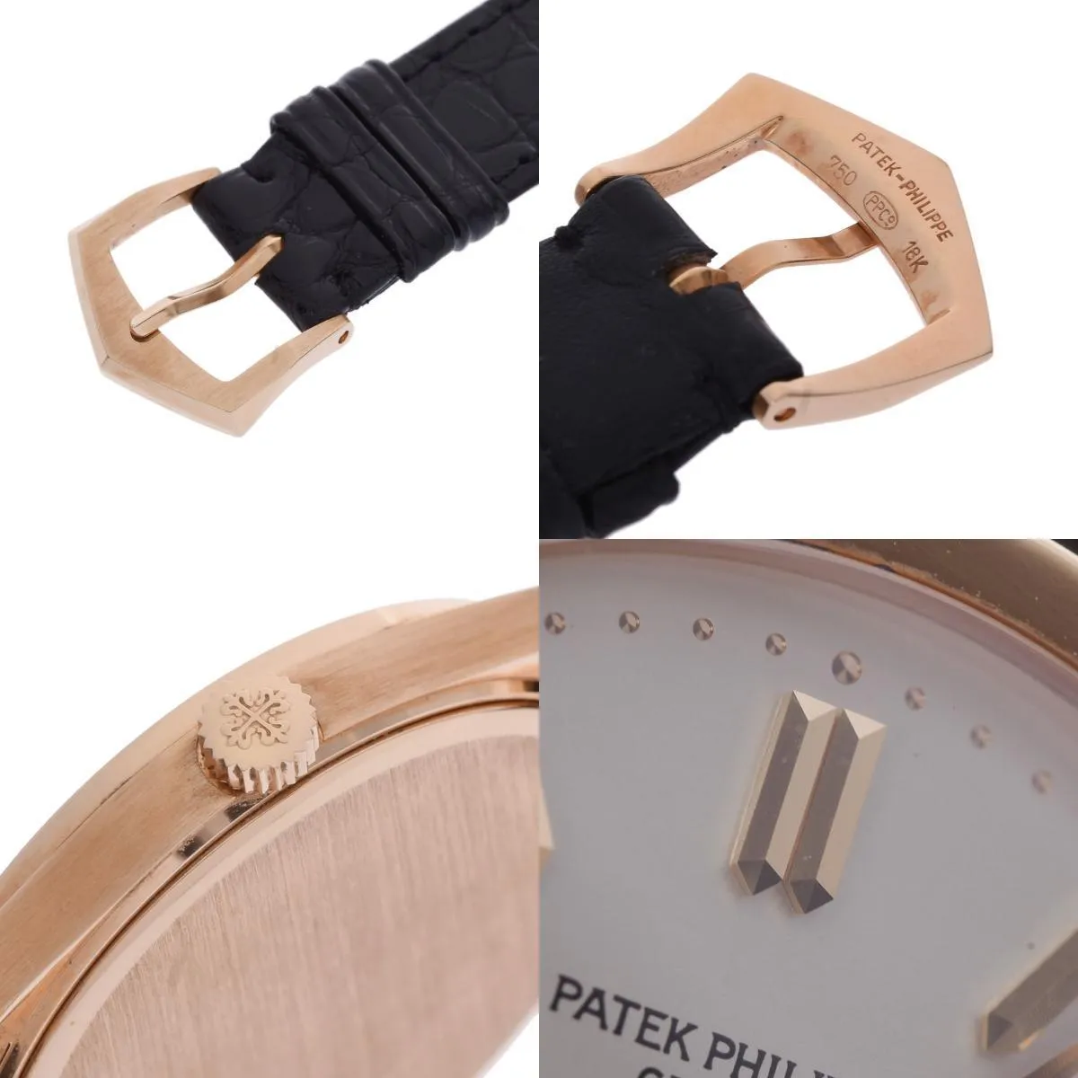 Patek Philippe Calatrava 3796R-014 Boys RG/Leather Watch Manual Winding Silver Dial A Rank Used Ginzo Storehouse