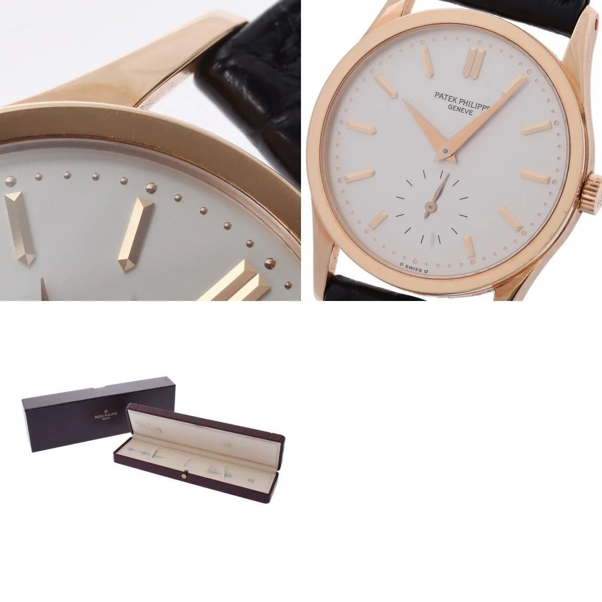 Patek Philippe Calatrava 3796R-014 Boys RG/Leather Watch Manual Winding Silver Dial A Rank Used Ginzo Storehouse