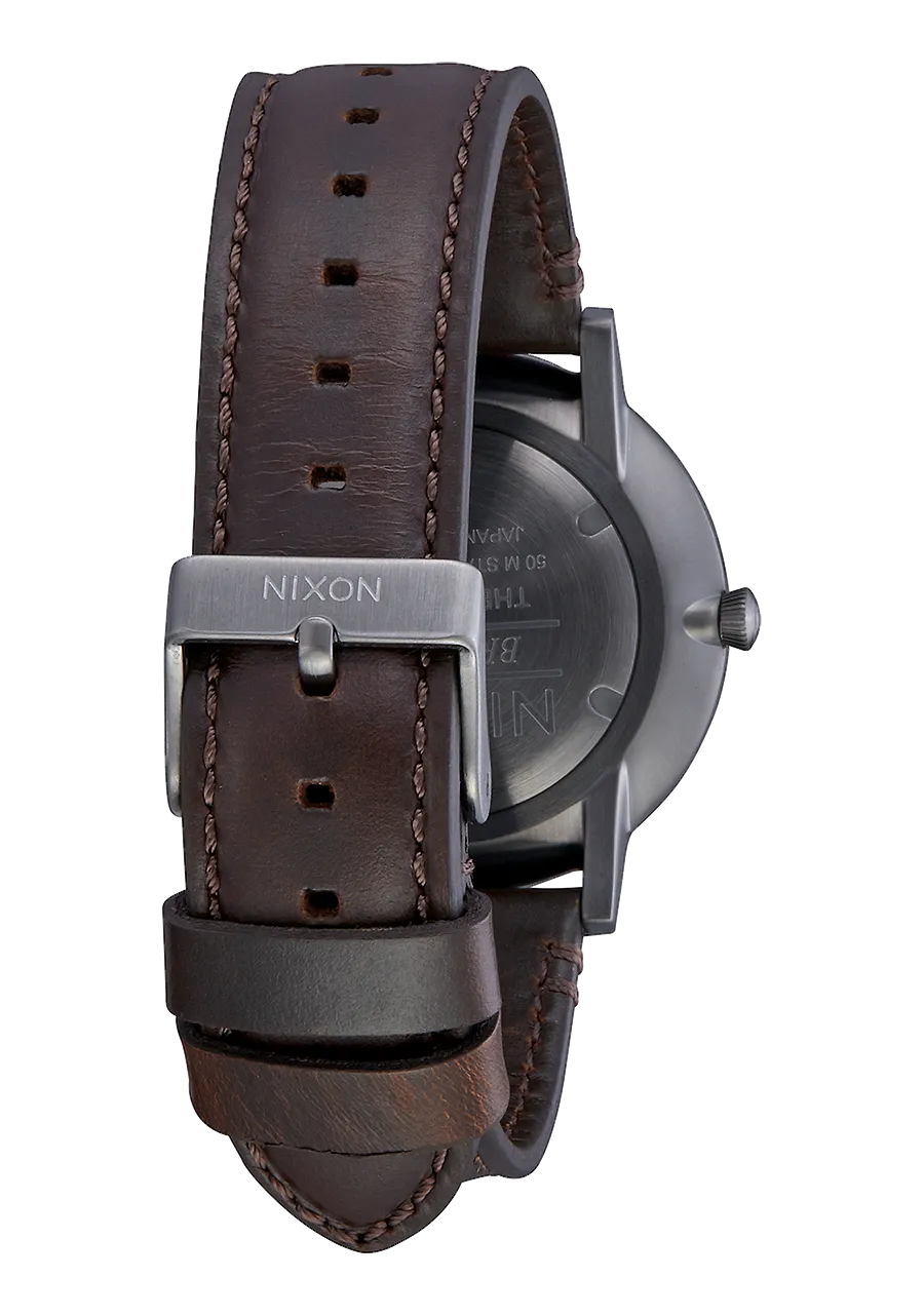 Porter Leather - Gunmetal / White / Brown