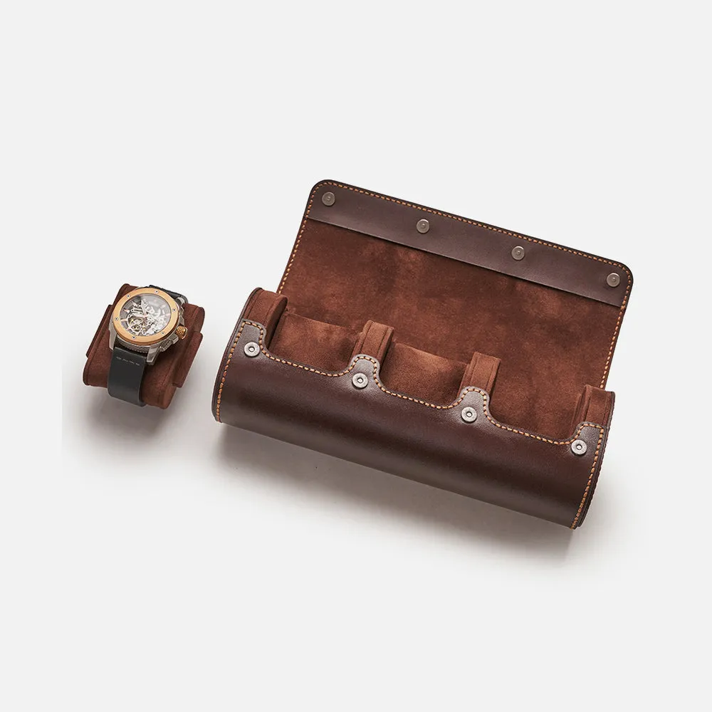 Premium Watch Case - Natural Leather - Fits 3 Watches