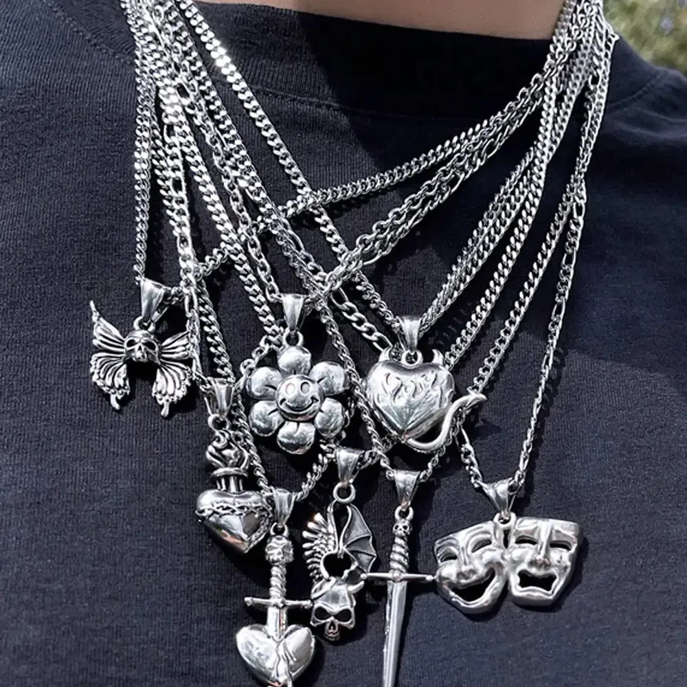 Punk Skull Sword Necklace