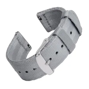 Quick Release Seat Belt Nylon Watch Band - Gray