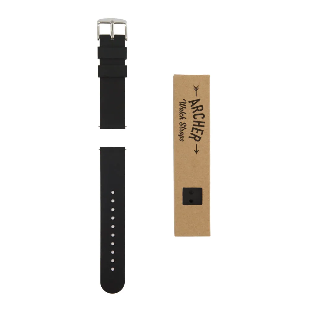 Quick Release Silicone Watch Band - Black