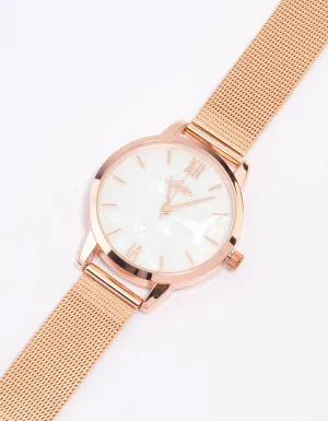 Rose Gold Mesh Watch