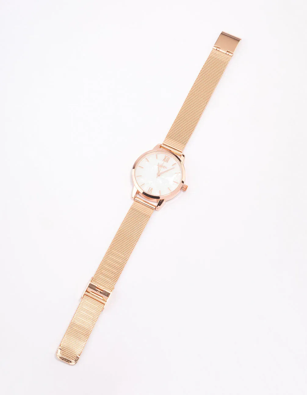 Rose Gold Mesh Watch