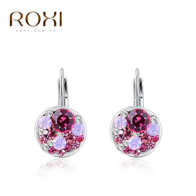 ROXI Women Stud Earrings 2017 Statement Sexy Rose Gold Blue Crystal Earrings Wedding Jewelry for Womens  orecchini donna