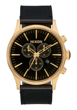 Sentry Chrono Leather - Gold / Black / Black