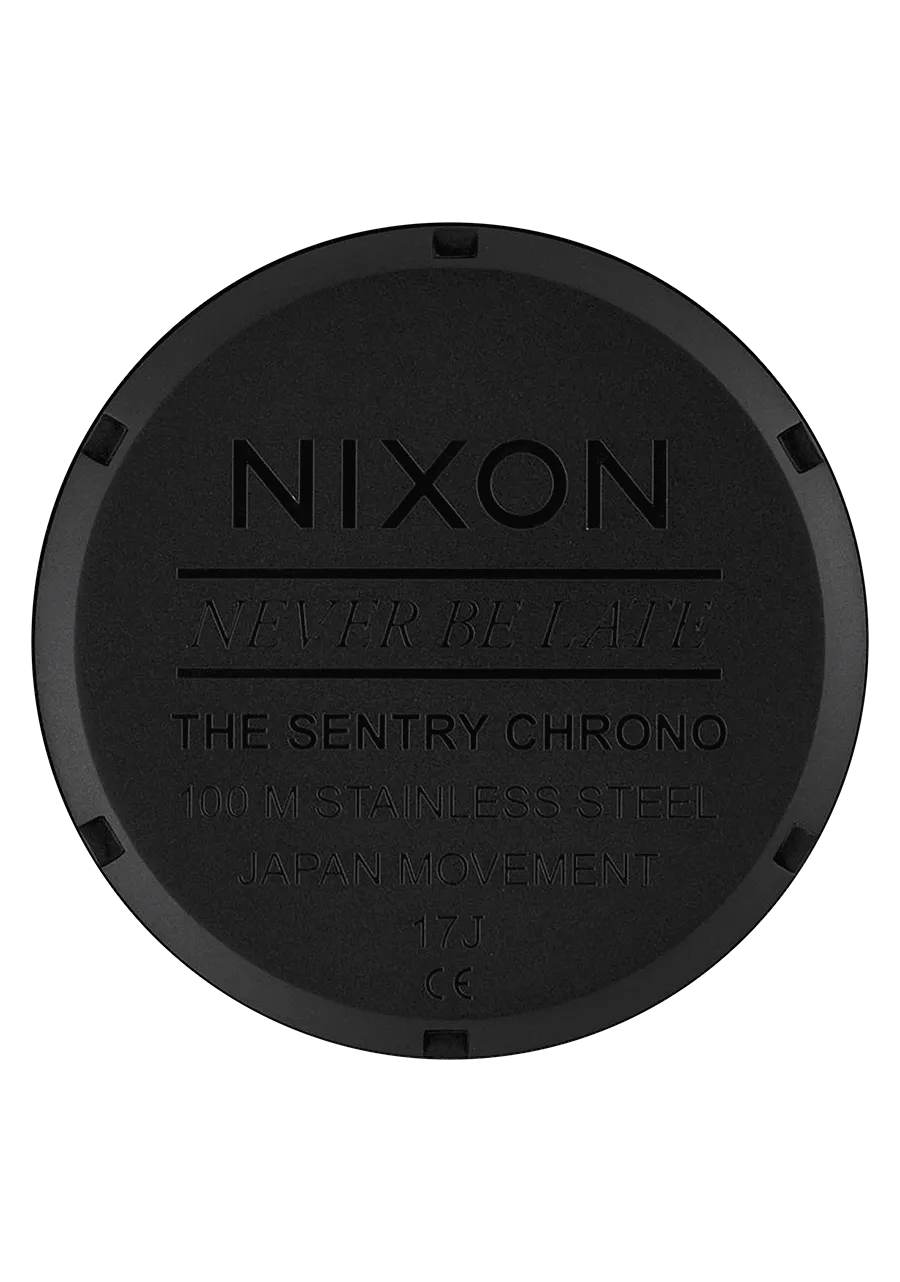 Sentry Chrono Leather - Matte Black / Gold / Black