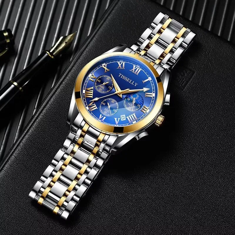 Slim Profile Luminous Business Watch with Zinc Alloy Case