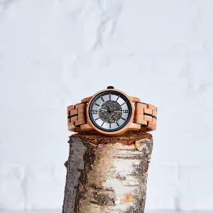 The Sycamore: Handmade Olive Wood Watch for Men - Intricate Mechanics & Sustainable Style