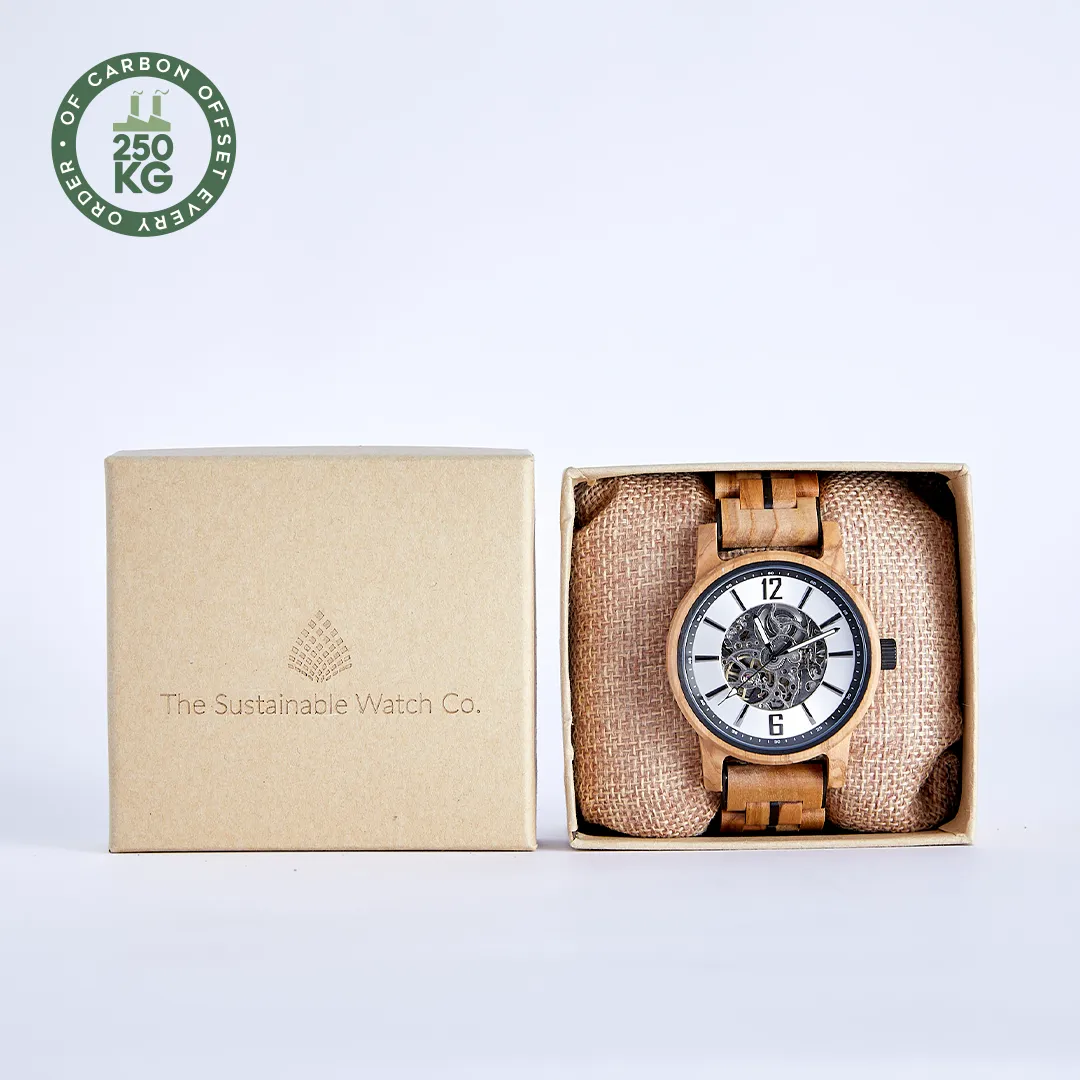 The Sycamore: Handmade Olive Wood Watch for Men - Intricate Mechanics & Sustainable Style