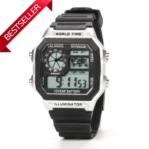 Trendy Digital Men Sports Waterproof  Watches