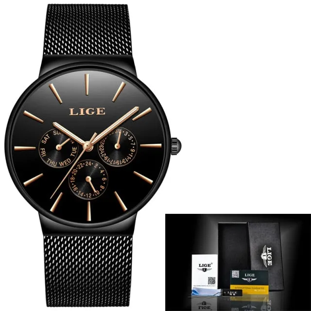 Trendy Rose Gold Luxury Waterproof Wristwatch