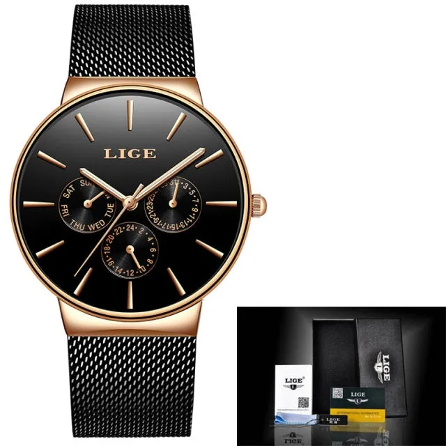 Trendy Rose Gold Luxury Waterproof Wristwatch