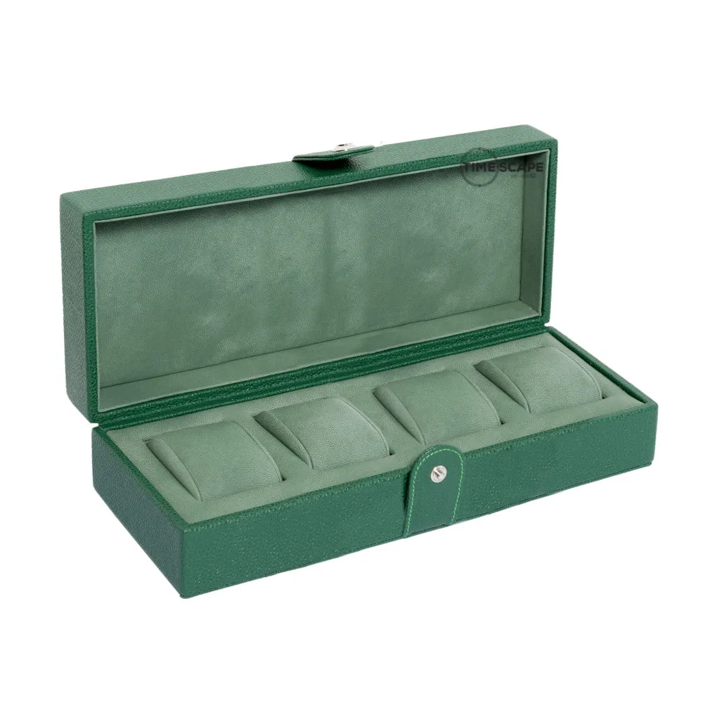 UNDERWOOD (LONDON) - 4-Unit Leather Watch Box  | UN234/GRN