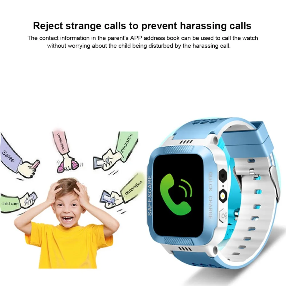 Y21S Kids Touch Screen Smart Watch with SOS, Motion Tracking and Dual Positioning